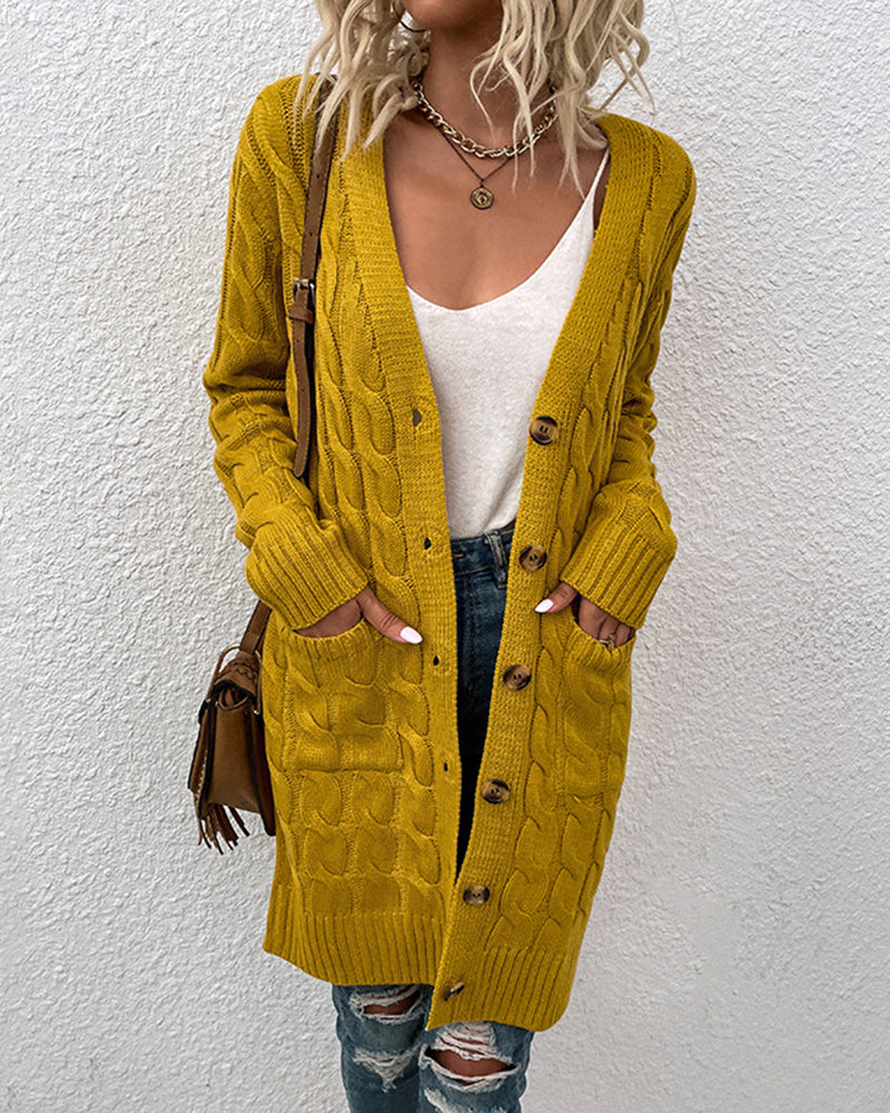 Emma | Gemütliche Strick -Strickjacke mit Kabeldetails - perfekt für den Herbst
