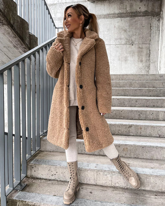 Yvain | Kunstpelz Übergroße Teddy Jacke