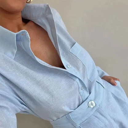 Fudus | Lässiges Button-up-hemd Und Shorts Mit Taschen Sat