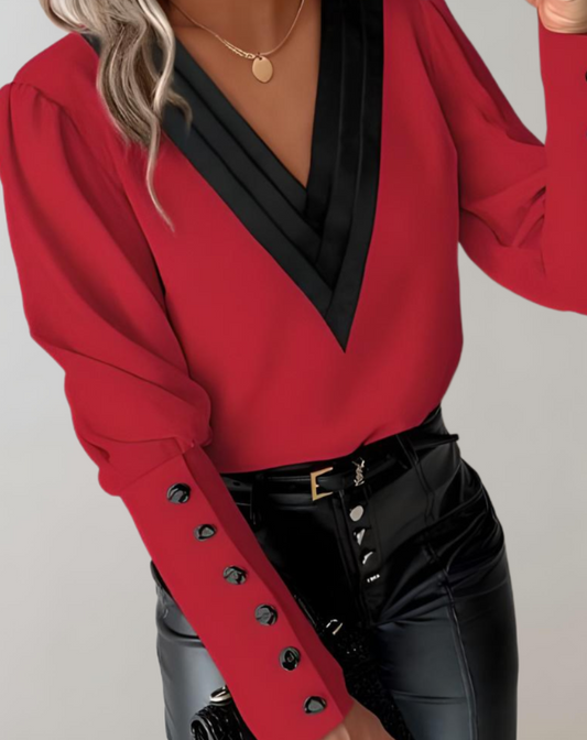 Aurelia | Damen-Top mit V-Ausschnitt und komfortablem Design für jede Gelegenheit