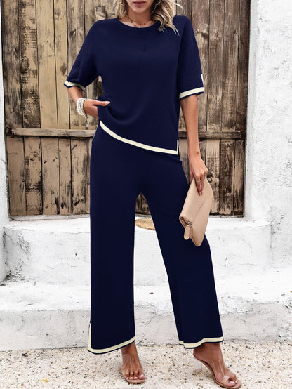 Hedie Eleganter Schwarz Gestreifter Damenanzug