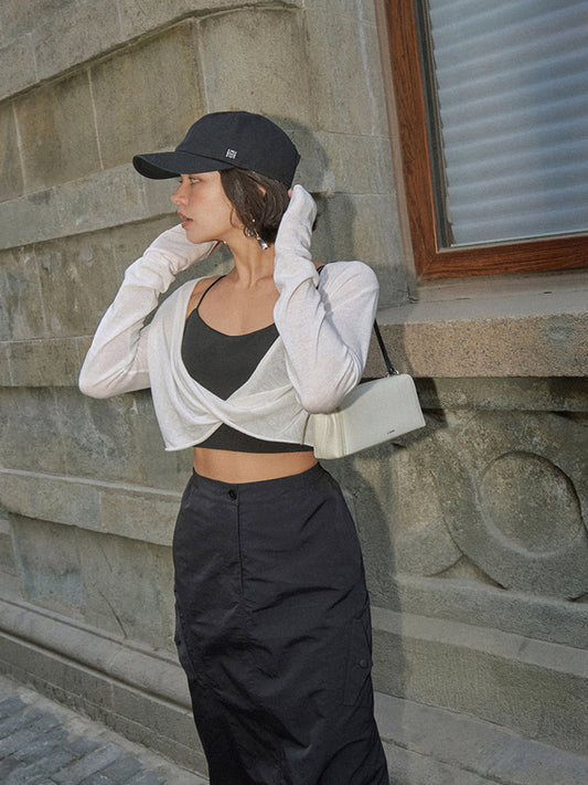 Fudus | Twist Cover up Crop Stricktop