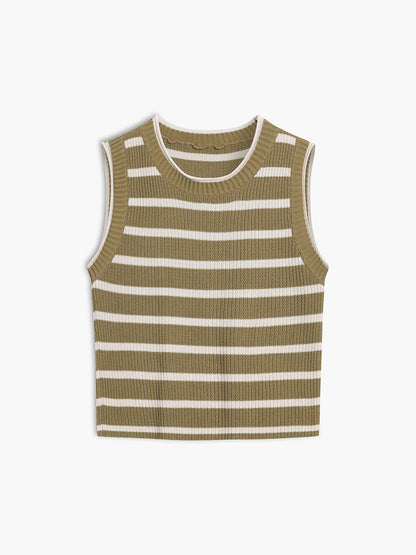 Fudus | Freizeit Streifen Strick Crop Top