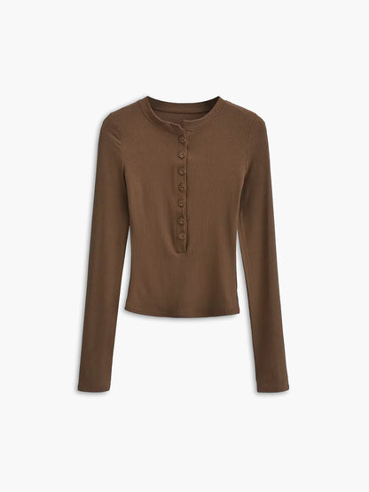 Fudus | Button Down Langarm Cropped Hemd