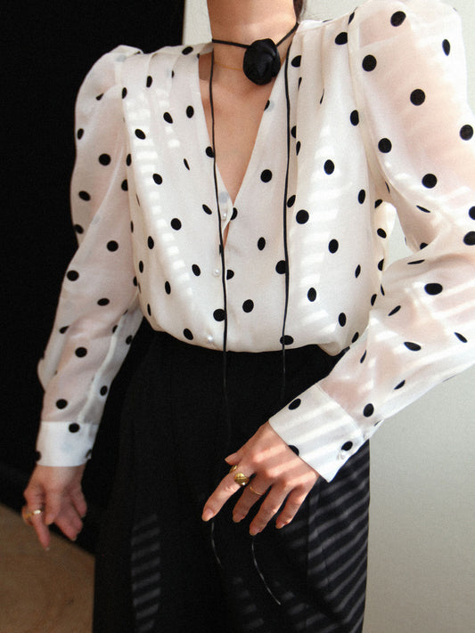 Fudus | Durchsichtige Polka Dot Bluse