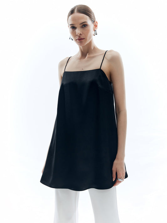 Fudus | Satin Einfarbig Lockeres Cami Top