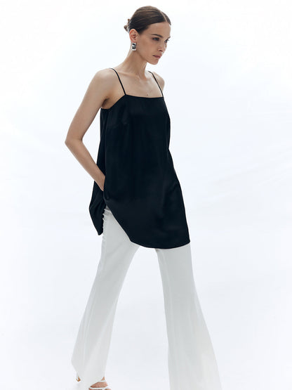 Fudus | Satin Einfarbig Lockeres Cami Top