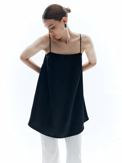Fudus | Satin Einfarbig Lockeres Cami Top