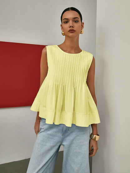 Fudus | Faltiger Peplum Ärmelloser Bluse