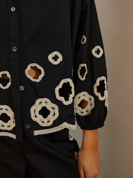Fudus | Baumwolle Hohl Bestickte Bluse
