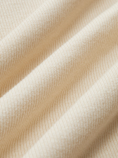 Fudus | Turtleneck Ripp Rüsche Ärmel T-hemd