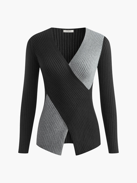Fudus | Zweifarbiges Kruzifix Slim Stricktop