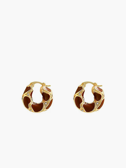 Aileen - Stilvolle Chunky Goldrahmen-Creolen für Damen