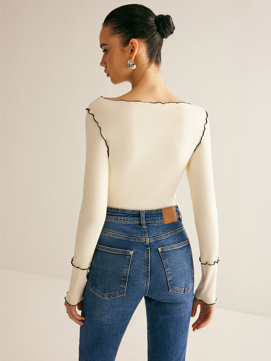 Fudus | Lettuce Trim Langarm Slim T-hemd