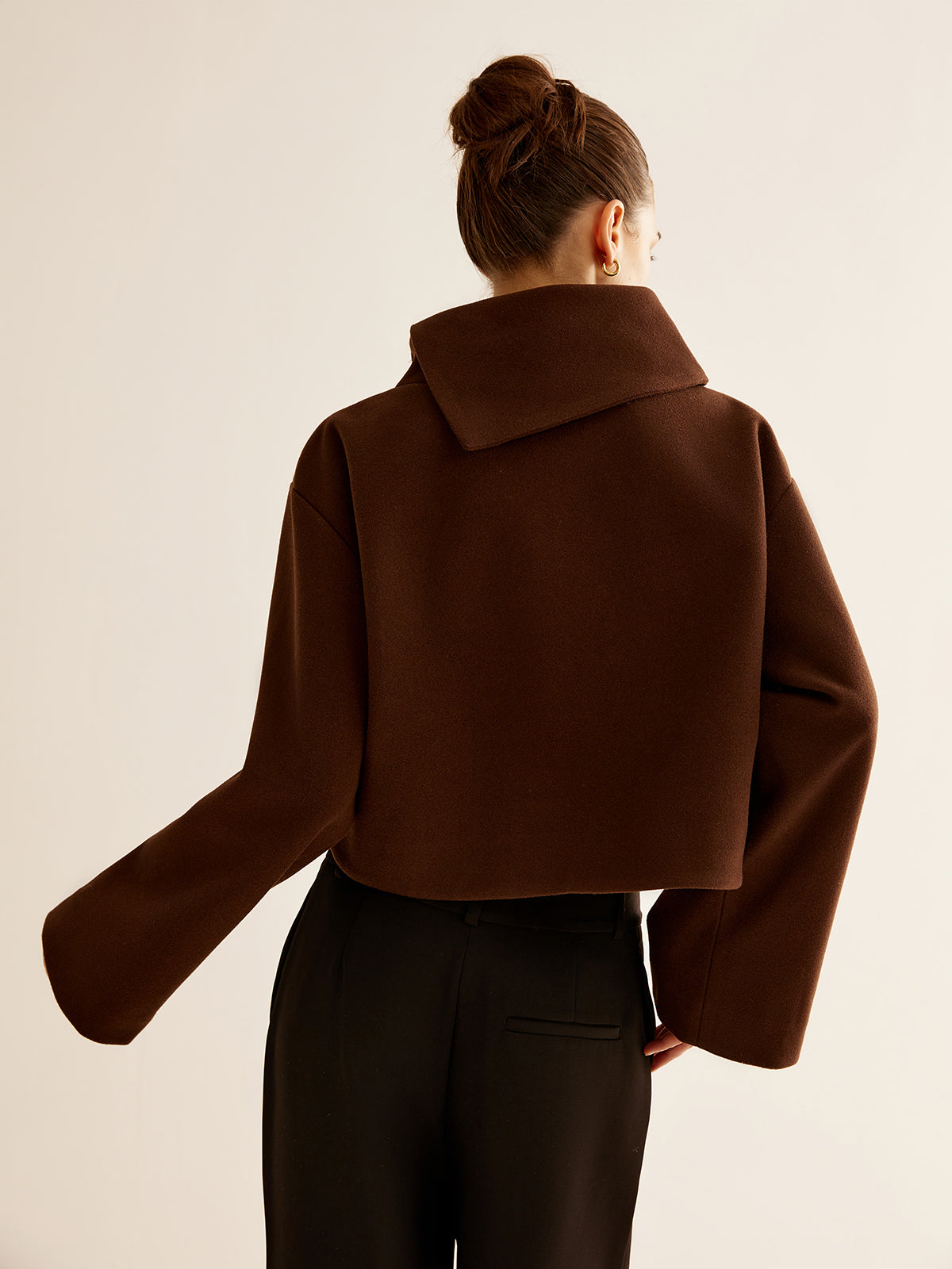 Fudus | Einfaches Rollkragen Tweed Oberteil