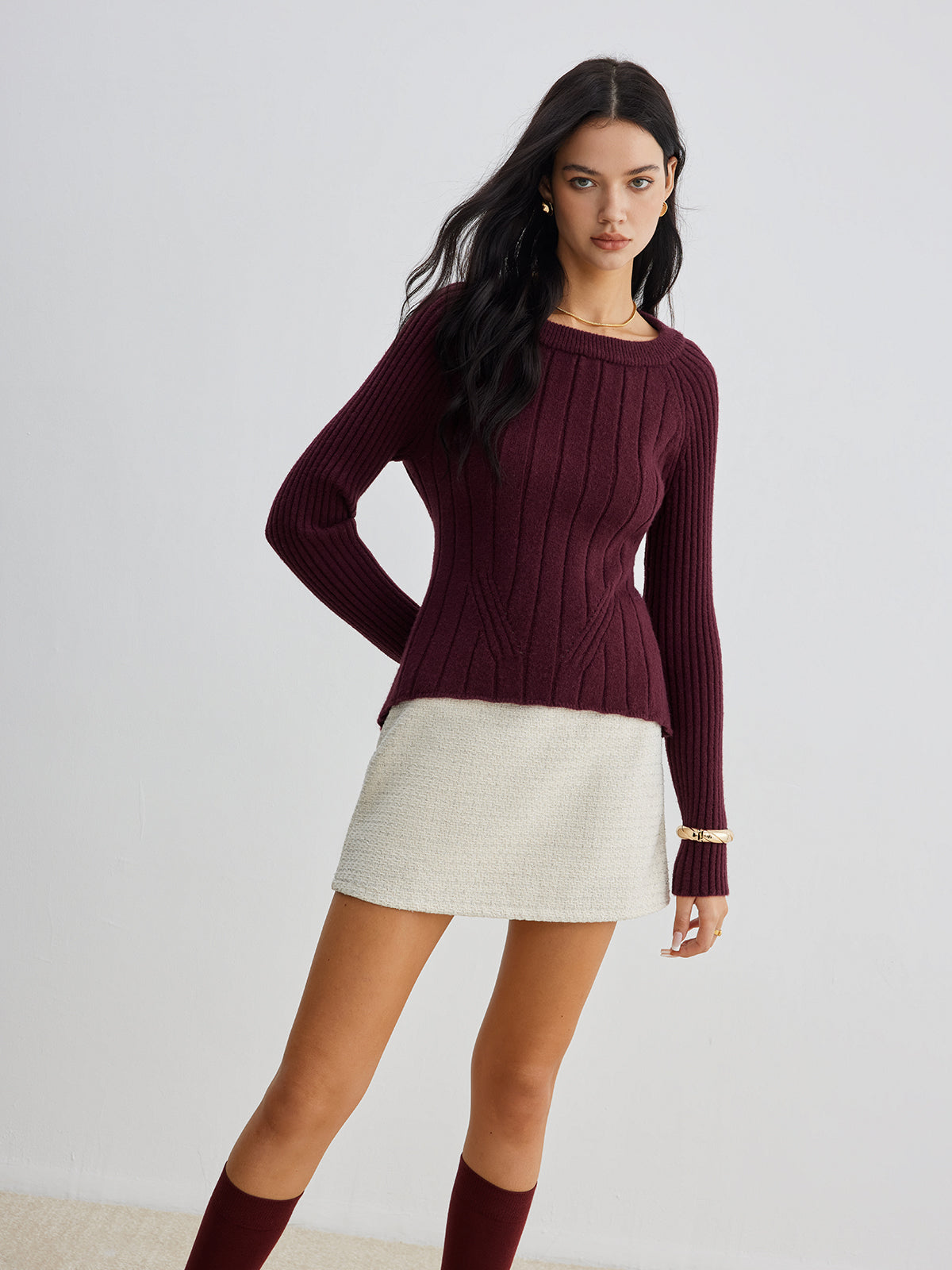 Fudus | Rückenfreies Slim Tie Stricktop