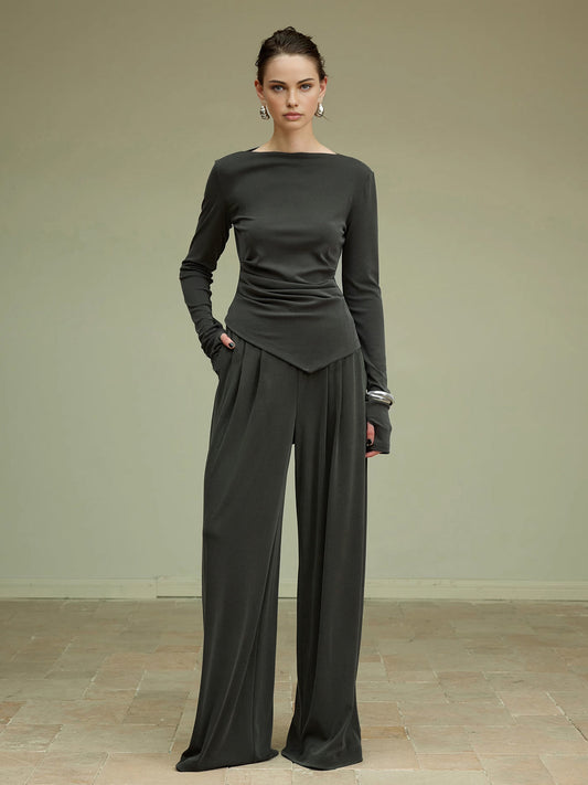 Fudus | Asymmetrisches Slim Jersey T-hemd