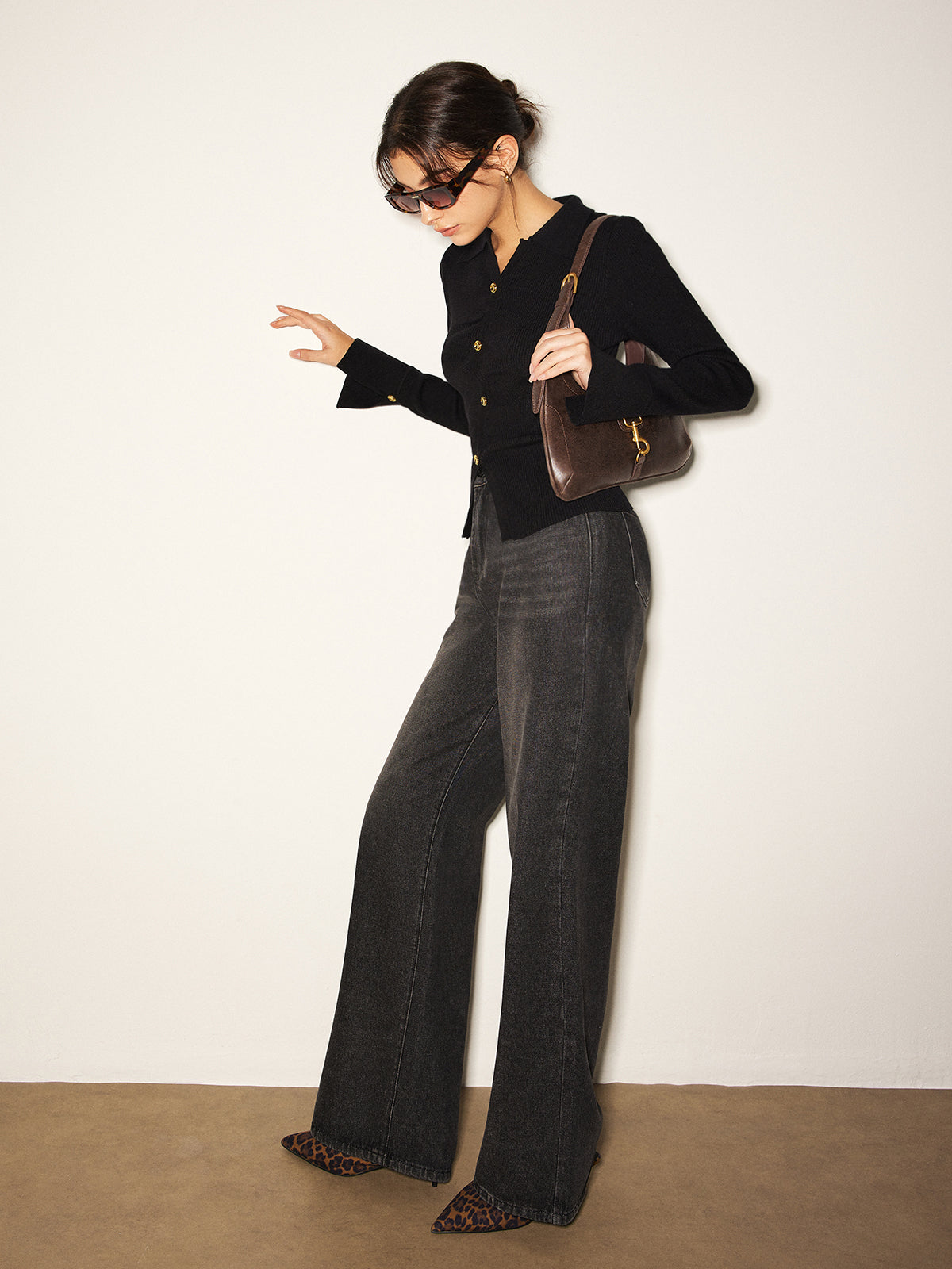 Fudus | Button Split Slim Polo Sweathemd