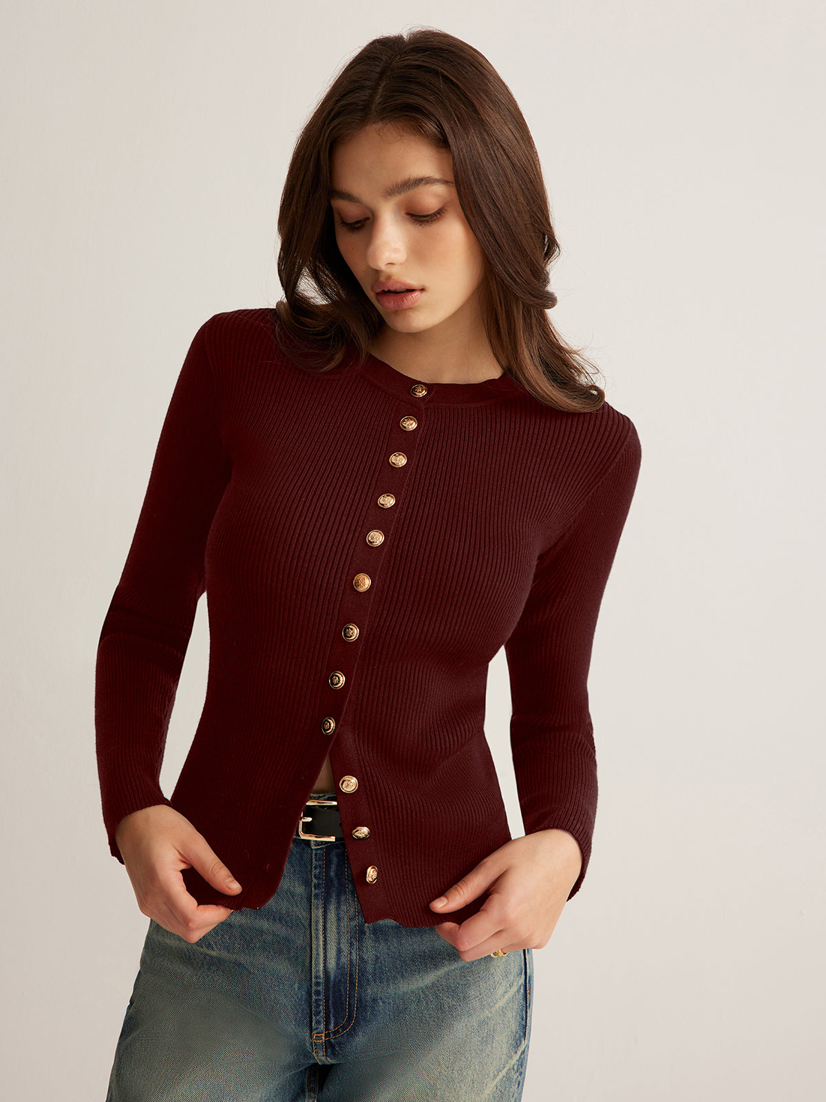 Fudus | Button-Down Skinny Stricktop