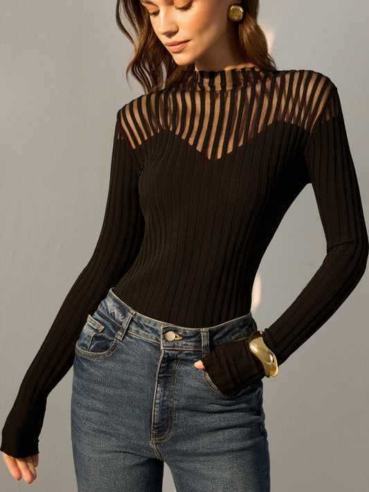 Fudus | Rippstrick Sheer Shoulder Strickoberteil