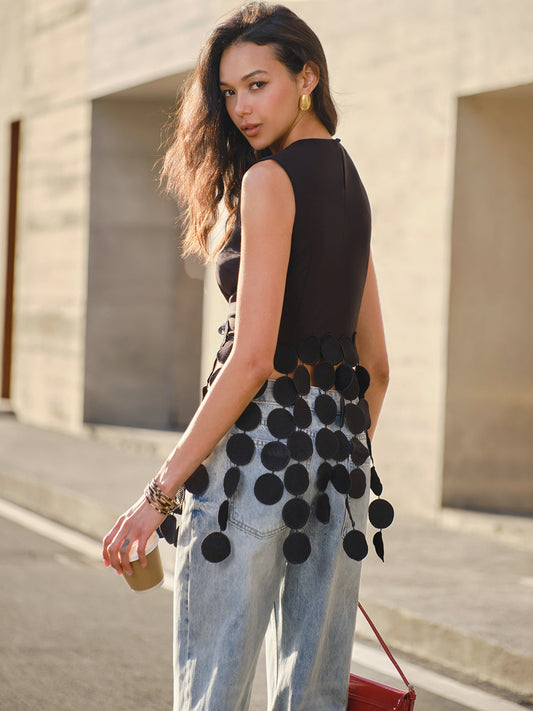 Fudus | Crop Quasten Tank Top