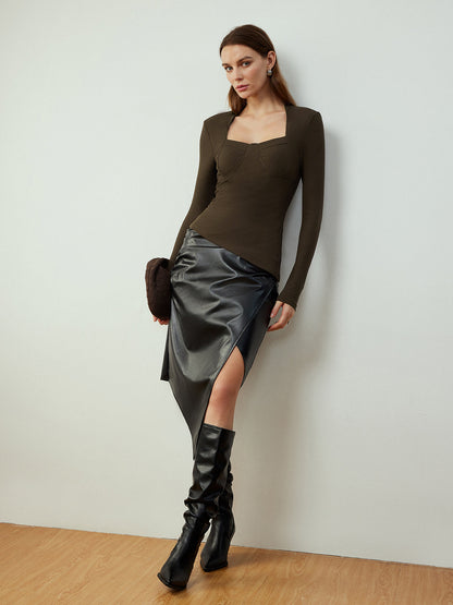 Fudus | Asymmetrisches Skinny T-hemd