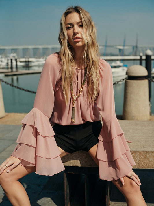Fudus | Chiffon Rüschensleeve Bluse
