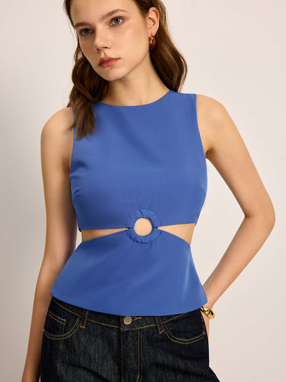 Fudus | Ausschnitt Detail Rundhals Top