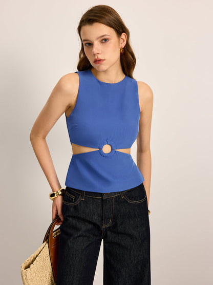 Fudus | Ausschnitt Detail Rundhals Top