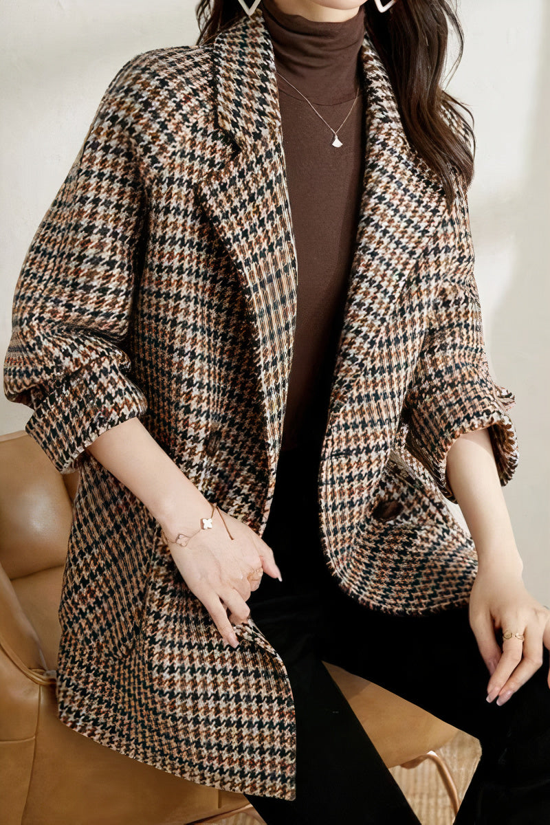 Elegante Hahnentritt-Jacke - Bailee