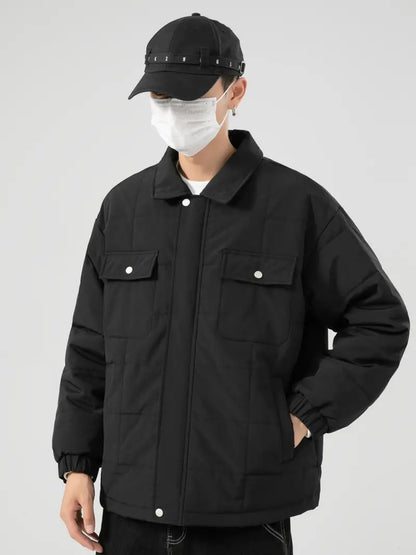 Liasyn | Stilvolle solide Fleecejacke mit Taschen, lässig, atmungsaktiv, Revers