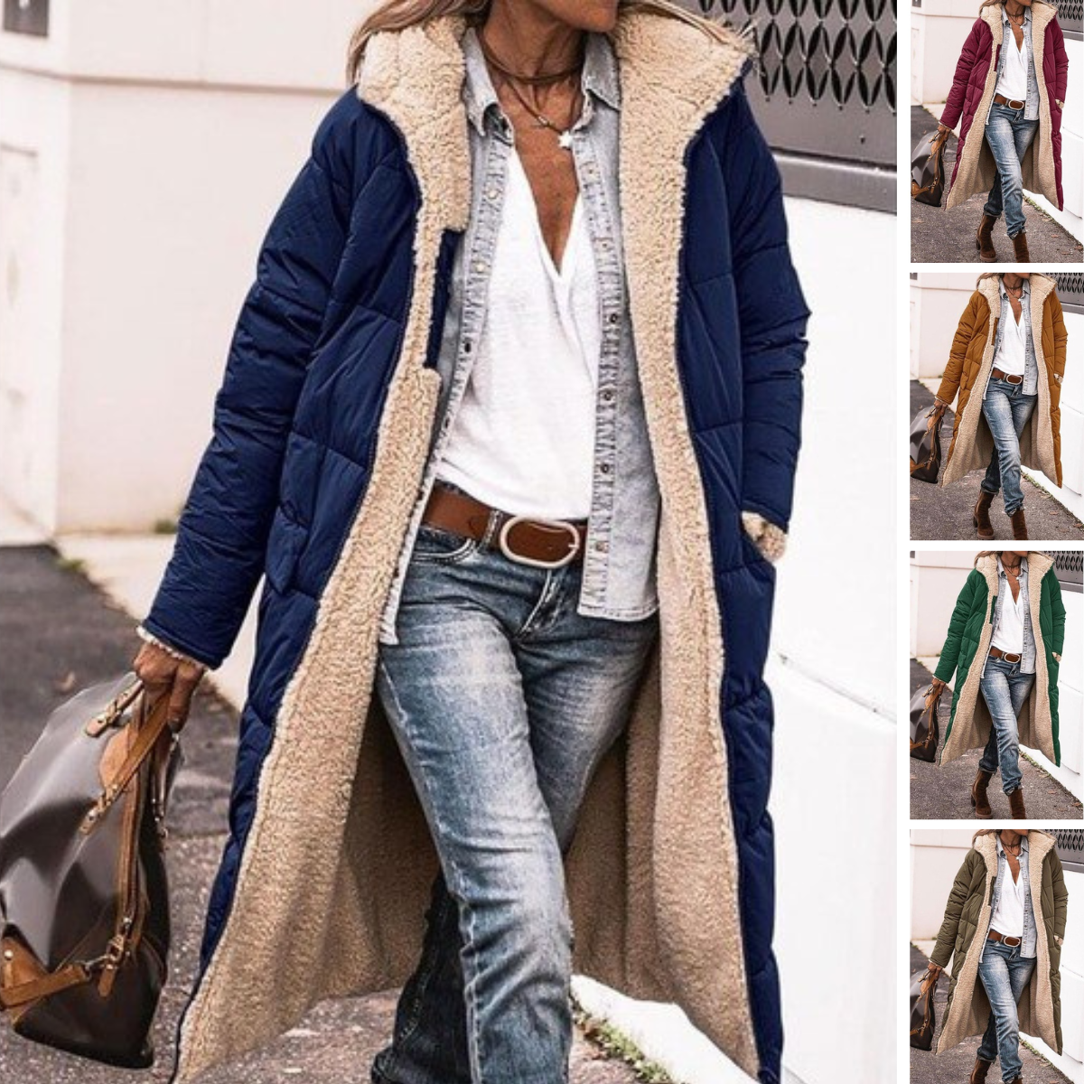 Leyveria | Fleece & Lässiger Kapuzenmantel – Blau