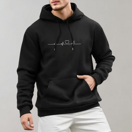 Micha - Stylischer Herren-Kapuzenpullover mit süßem Herz-Print