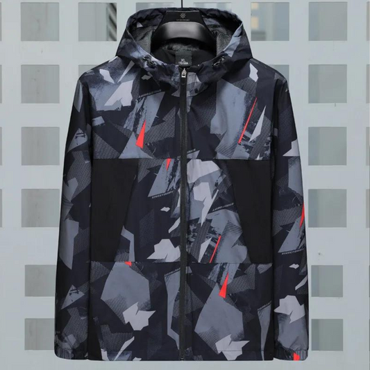 Stylische Herrenjacke mit trendigem Camouflage und praktischer Kapuze