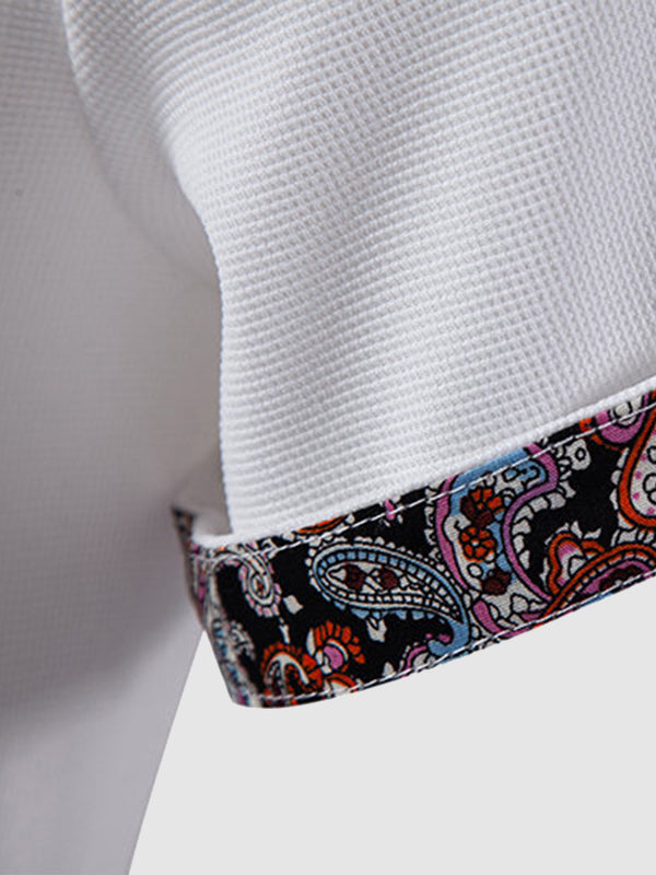 Claude - Paisley Farbschnitt Kurzarm Polo