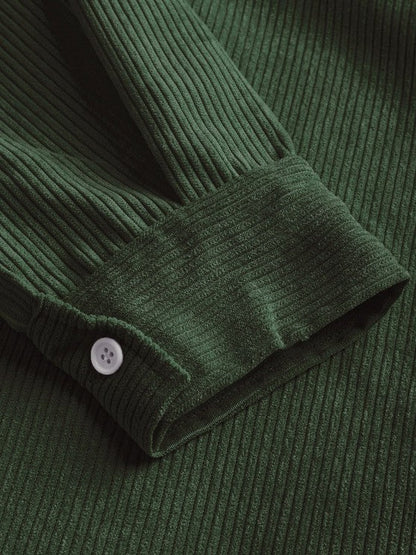 Herren Cord-Pulloverhemd | Casual Freizeithemd | Langarm