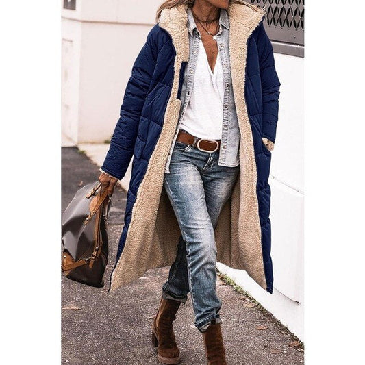 Leyveria | Fleece & Lässiger Kapuzenmantel – Blau