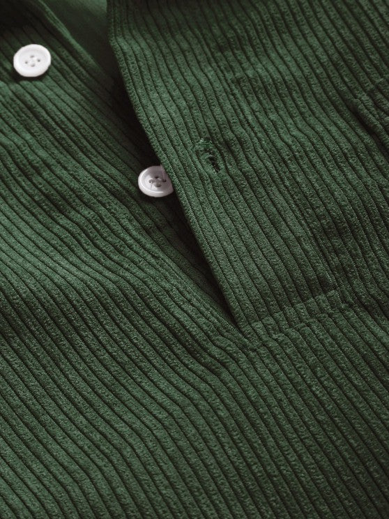 Herren Cord-Pulloverhemd | Casual Freizeithemd | Langarm