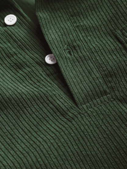Herren Cord-Pulloverhemd | Casual Freizeithemd | Langarm