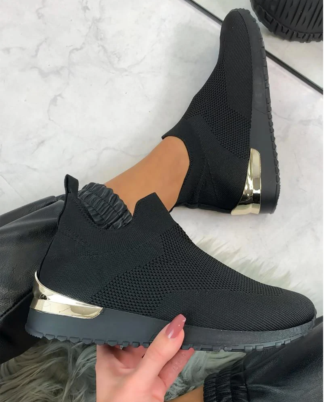 Jana | Women's Elastic Slip-On Sneakers - Atmungsaktiv, stylisch und bequemes Schuhwerk