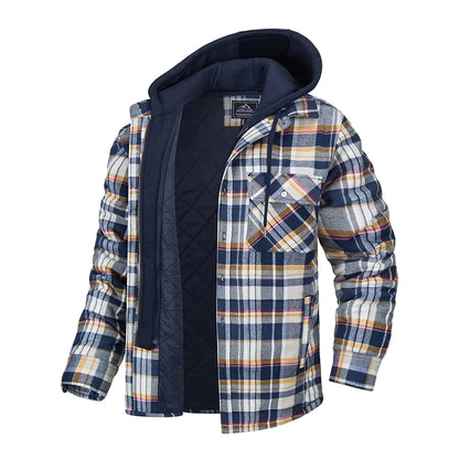 Florian - Stilvolle karierte Jacke mit Kapuze für den modernen Mann