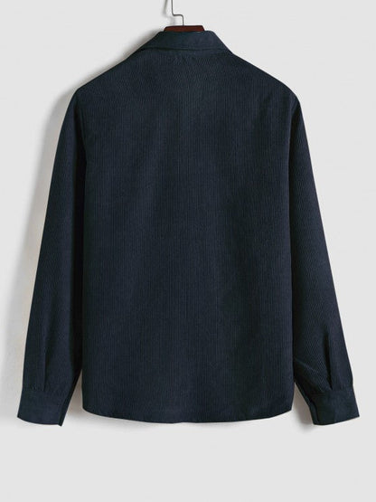 Herren Cord-Pulloverhemd | Casual Freizeithemd | Langarm