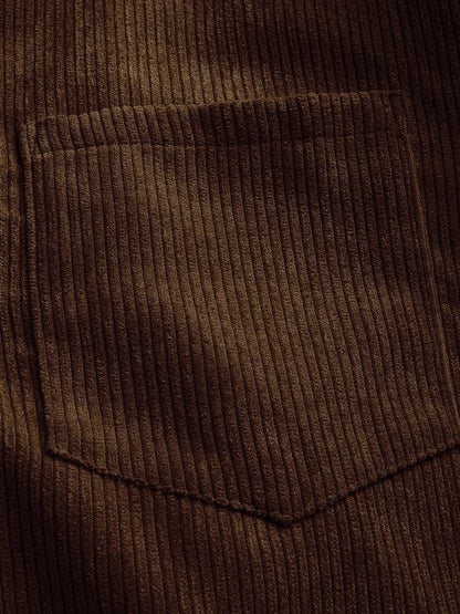 Herren Cord-Pulloverhemd | Casual Freizeithemd | Langarm