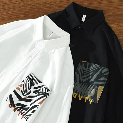 Fudus | Modernes Knopfhemd Mit Zebra Taschendetail