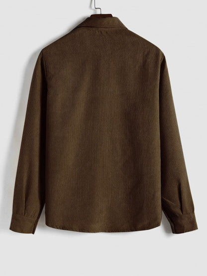 Herren Cord-Pulloverhemd | Casual Freizeithemd | Langarm