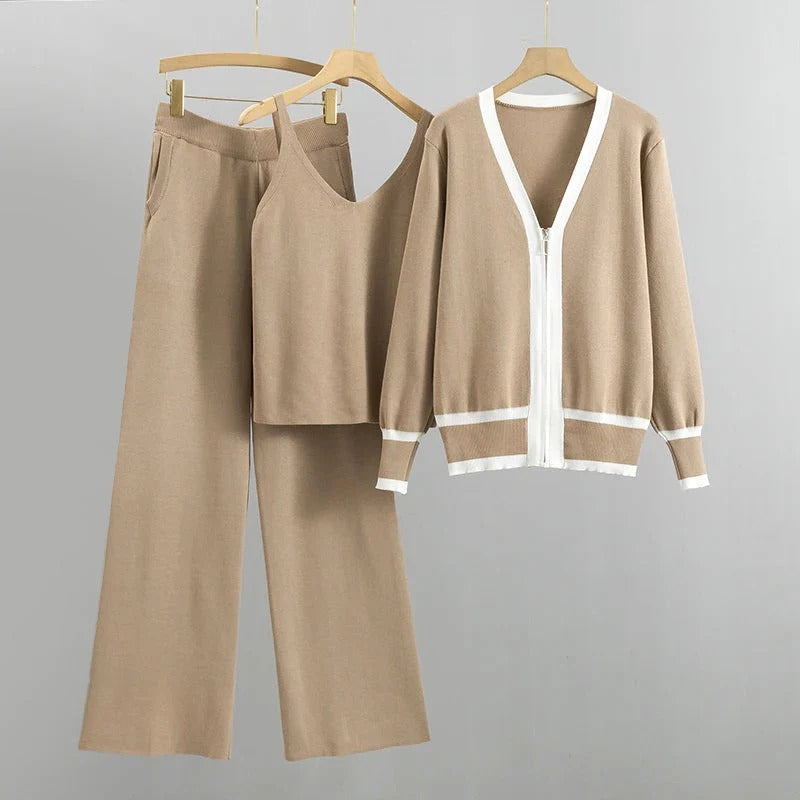 Alang - V-Ausschnitt Cardigan und Hosen-Set