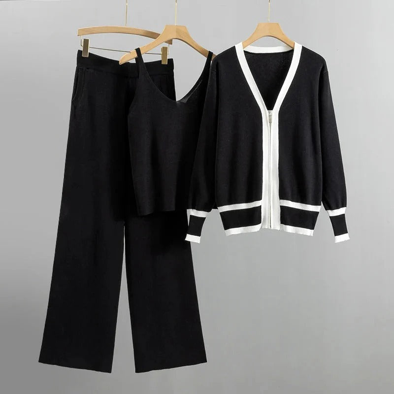 Alang - V-Ausschnitt Cardigan und Hosen-Set