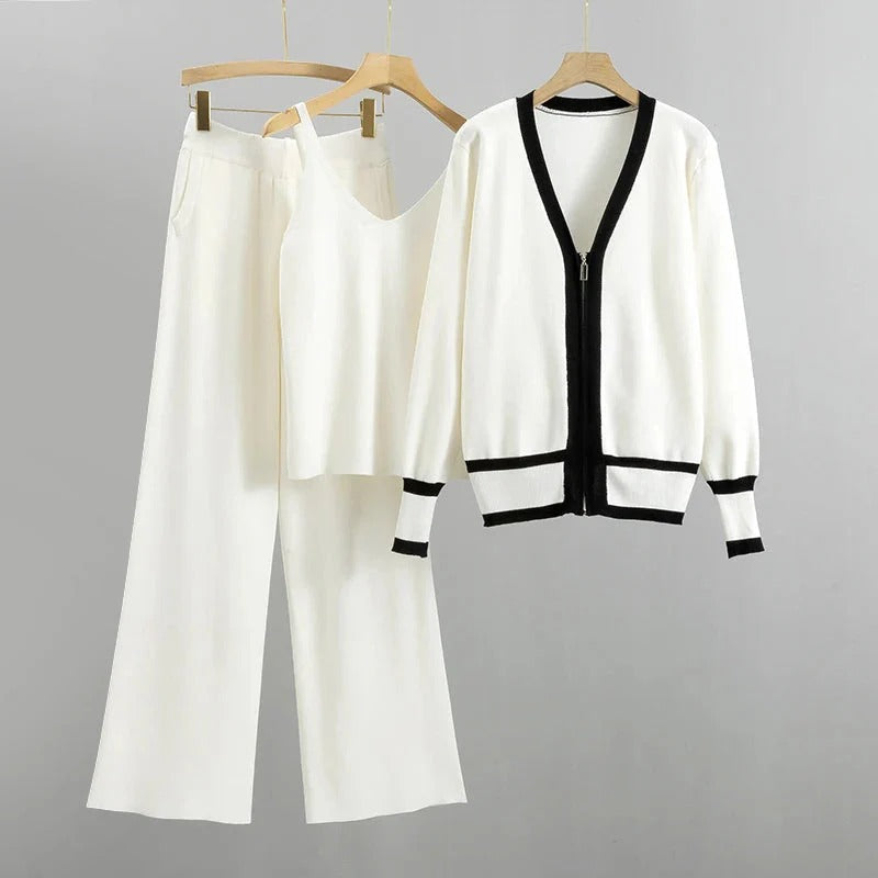 Alang - V-Ausschnitt Cardigan und Hosen-Set