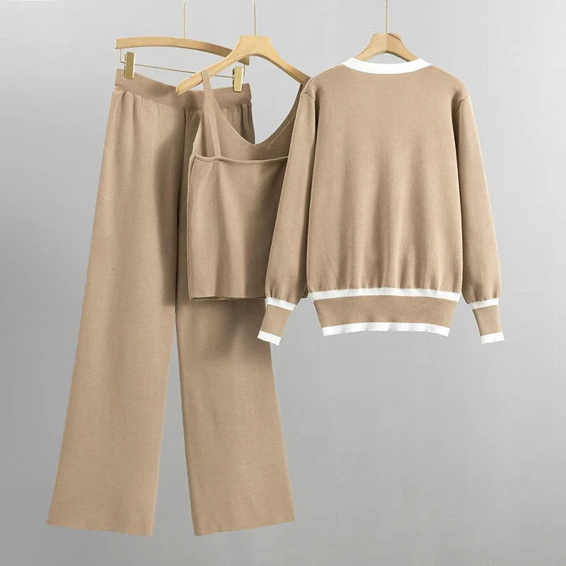 Alang - V-Ausschnitt Cardigan und Hosen-Set