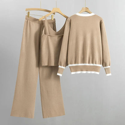 Alang - V-Ausschnitt Cardigan und Hosen-Set